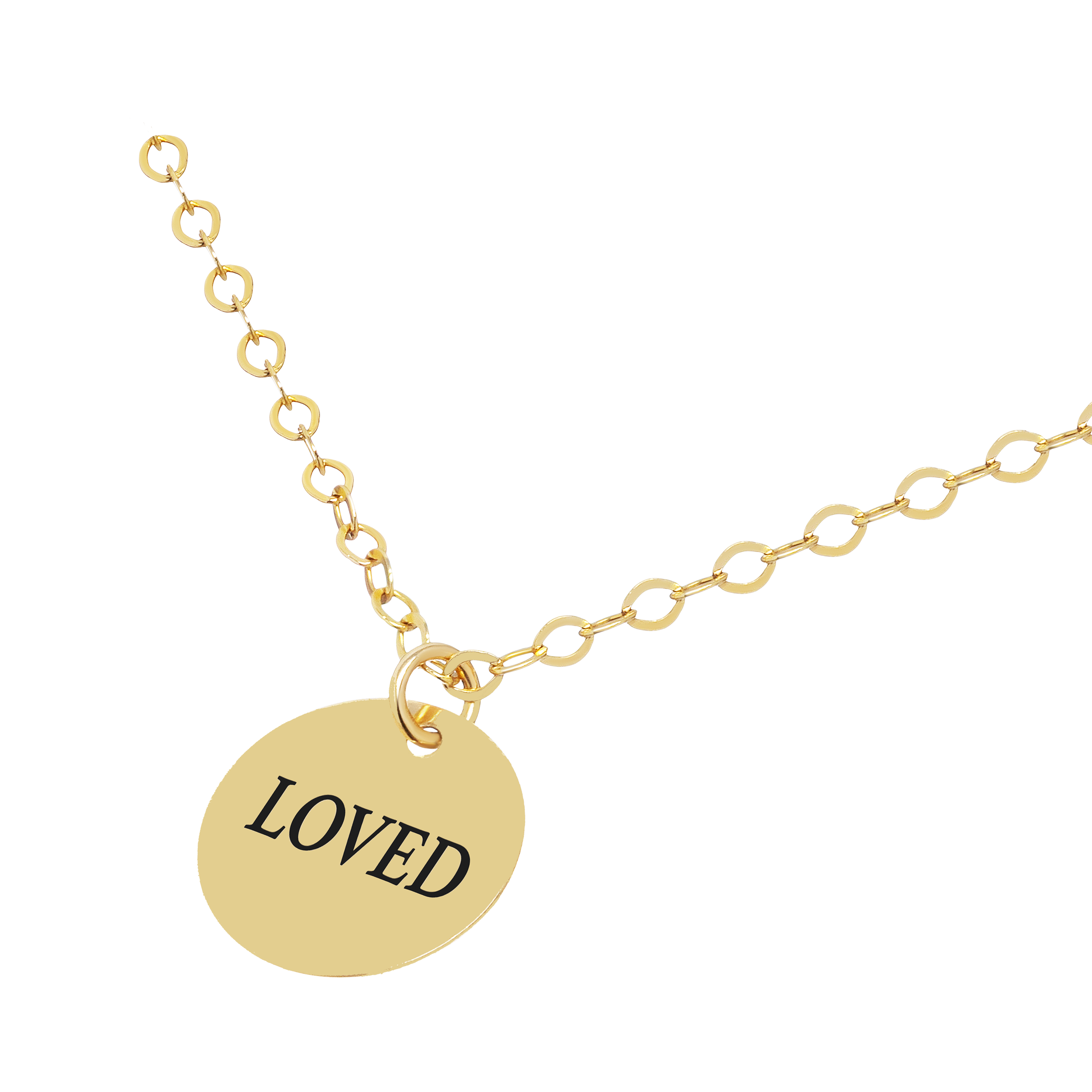 Gold LOVED Charm Necklace
